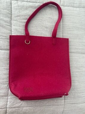 Bath & Body Works Deep Pink Felt Tote Bag